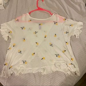 cute white top with yellow flowers
